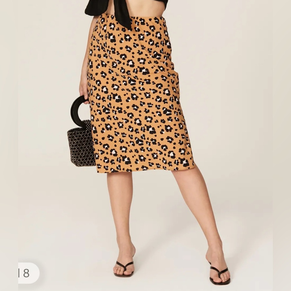 Leopard Print Midi Skirt
